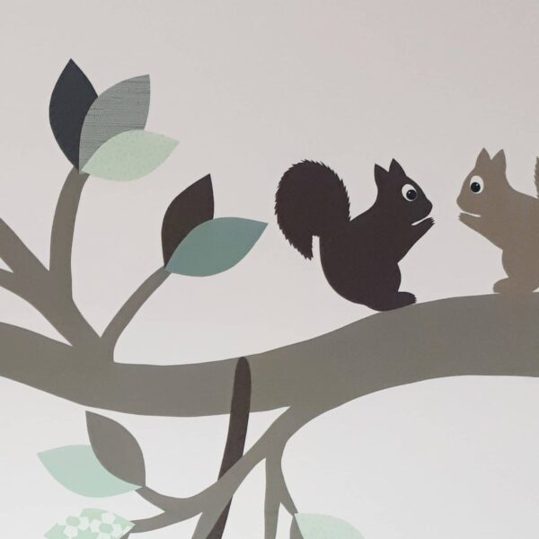 eekhoorn behang babykamer